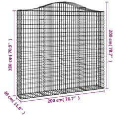 Vidaxl Obokane gabion košare 20kosov 200x30x180/200cm pocinkano železo