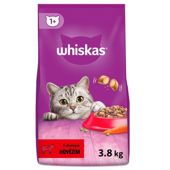 Whiskas blazinice z govejim mesom, 3,8 kg