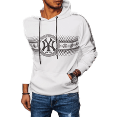 Dstreet Moški pulover s kapuco in LIMA potiskom bele barve bx5567 M