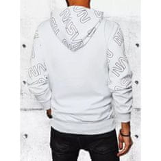 Dstreet Moški pulover s kapuco in NAS tiskom bele barve bx5570 M