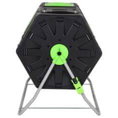 Vidaxl Vrtljivi kompostnik z dvojno komoro 88x60x74 cm 210 L PP