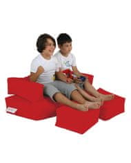 Atelier Del Sofa Vrtna vreča Bean Bag, otroški dvojni sedež Pouf - rdeča