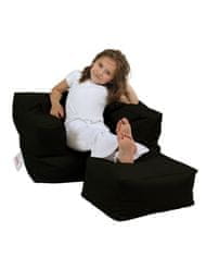 Atelier Del Sofa Vrtna vreča Bean Bag, otroški enojni sedež Pouffe - črna