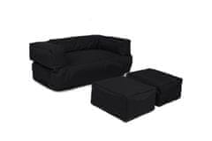 Atelier Del Sofa Vrtna vreča Bean Bag, otroški dvojni sedež Pouf - črna