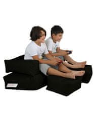 Atelier Del Sofa Vrtna vreča Bean Bag, otroški dvojni sedež Pouf - črna