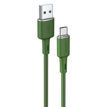 slomart acefast kabel usb - usb tip c 1,2 m, 3a, dušeni (c2-04 oliver green)