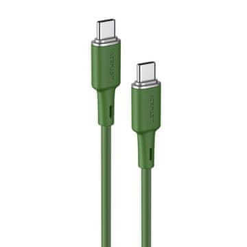 AceFast Kabel USB-C 60 W 20 V 3 A 1,2 m olivno zelen