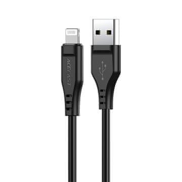AceFast Kabel za iPhone MFI USB - Lightning 2,4 A 1,2 m črn
