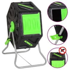 Vidaxl Vrtljivi kompostnik 60x43x74 cm 70 L polipropilen