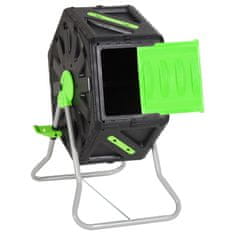 Vidaxl Vrtljivi kompostnik 60x43x74 cm 70 L polipropilen