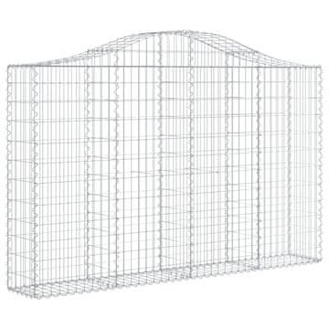 Vidaxl Obokana gabonska košara 200x30x120/140 cm pocinkano železo