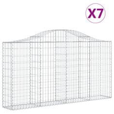 Vidaxl Obokane gabion košare 7 kosov 200x30x100/120cm pocinkano železo