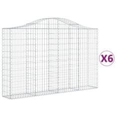 Vidaxl Obokane gabion košare 6 kosov 200x30x120/140cm pocinkano železo