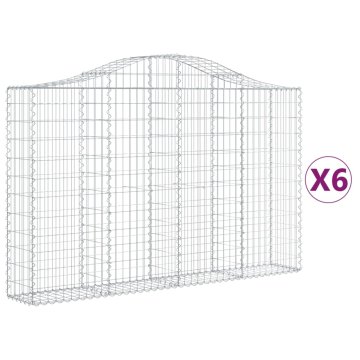 Vidaxl Obokane gabion košare 6 kosov 200x30x120/140cm pocinkano železo