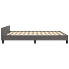 Vidaxl Posteljni okvir z vzglavjem brez vzmetnice siv 140x200 cm