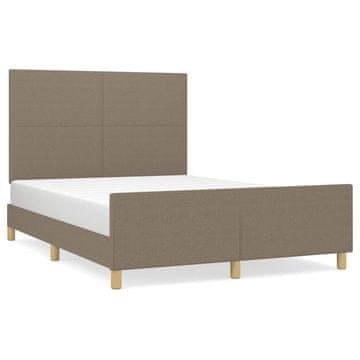 Vidaxl Posteljni okvir brez vzmetnice taupe 140x200 cm blago