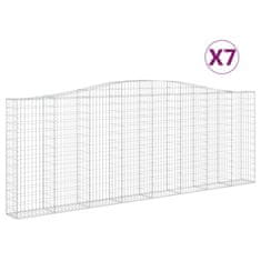 Vidaxl Obokane gabion košare 7 kosov 400x30x140/160cm pocinkano železo