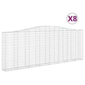 Vidaxl Obokane gabion košare 8 kosov 400x30x140/160cm pocinkano železo