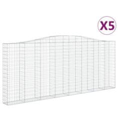 Vidaxl Obokane gabion košare 5 kosov 400x30x160/180cm pocinkano železo