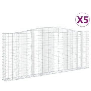 Vidaxl Obokane gabion košare 5 kosov 400x30x160/180cm pocinkano železo