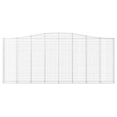 Vidaxl Obokane gabion košare 3 kosi 400x30x160/180 cm pocinkano železo