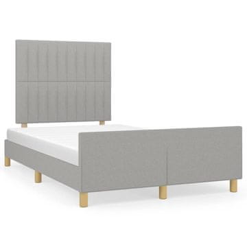 Vidaxl Posteljni okvir brez vzmetnice svetlo siv 120x200 cm blago