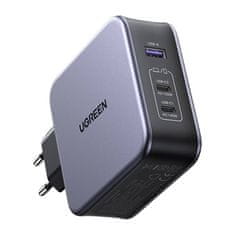 Ugreen CD289 GaN polnilnik 2x USB-C / USB 140W + kabel USB-C, srebro