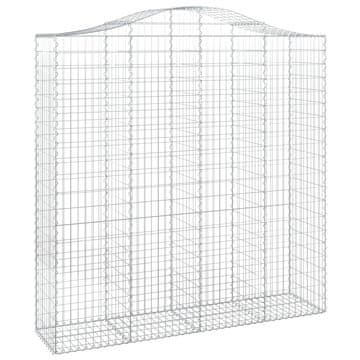 Vidaxl Obokana gabonska košara 200x50x200/220 cm pocinkano železo