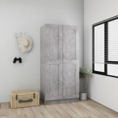 shumee Garderobna omara betonsko siva 82,5x51,5x180 cm iverna plošča