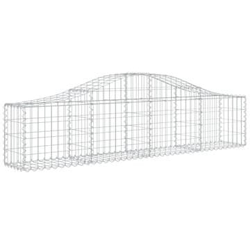 Vidaxl Obokana gabionska košara 200x30x40/60 cm pocinkano železo
