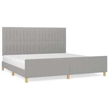 Vidaxl Posteljni okvir brez vzmetnice svetlo siv 200x200 cm blago