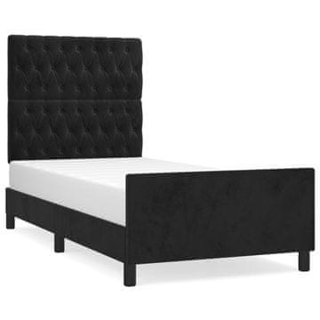 Vidaxl Posteljni okvir brez vzmetnice črn 100x200 cm žamet