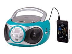 Trevi CD 512 Boombox radijski in CD predvajalnik, FM Radio, AUX, LCD zaslon, antena, moder