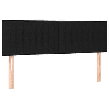 Vidaxl Posteljno vzglavje črna 144x5x78/88 cm blago