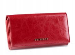 Peterson Rdeča usnjena ženska denarnica z zavihkom