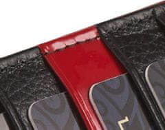 Peterson Črno-rdeča ženska usnjena denarnica s poudarkom