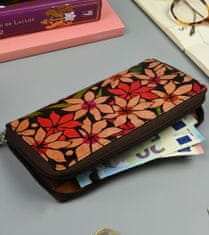 Rovicky Ženska denarnica v obliki peresnice z okrašeno teksturo, naravno usnje