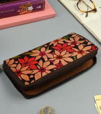 Rovicky Ženska denarnica v obliki peresnice z okrašeno teksturo, naravno usnje