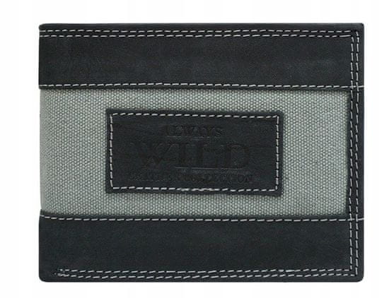 Always Wild Horizontalna denarnica z elementi denim, naravno nubuk usnje
