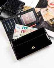 Peterson Črna ženska usnjena denarnica s poudarkom