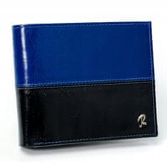 Rovicky Dvobarvna vodoravna zložljiva usnjena denarnica