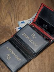 Rovicky Dvobarvna moška denarnica iz naravnega usnja, brez RFID zapirala