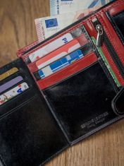 Rovicky Dvobarvna moška denarnica iz naravnega usnja, brez RFID zapirala