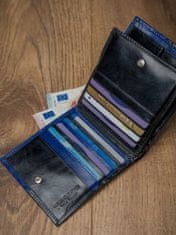 Rovicky Dvobarvna vodoravna zložljiva usnjena denarnica