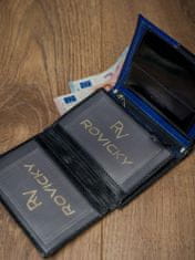 Rovicky Moška dvobarvna denarnica iz naravnega usnja, brez RFID zaponke