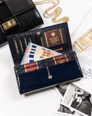 Peterson Mornarsko modra ženska usnjena denarnica z zavihkom