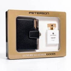 Peterson Darilni set: ženska usnjena denarnica z zaponko in parfumska voda Velvet
