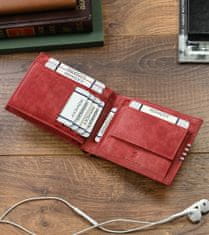 Inny Moška denarnica iz naravnega usnja okrašena s prečnimi črtami