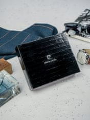 Pierre Cardin Minimalistična moška denarnica iz črnega naravnega usnja