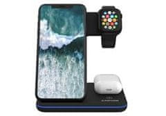 Canyon Brezžični polnilnik WS-303B,3v1,9V/2A,12V/2A,15/10/7,5/5W izhod, USB-C &gt; USB-A, vkl. napajalnik za izmenični tok, črna